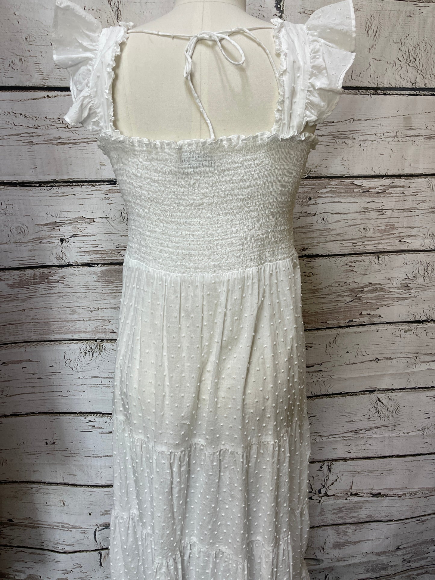 White Dress Casual Midi Eileen West, Size M