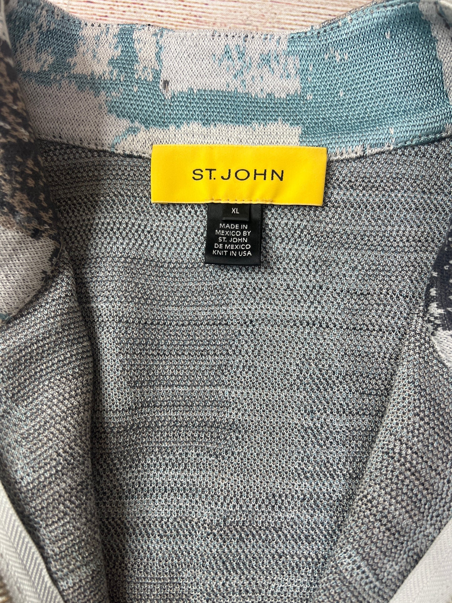 Blue & Grey Jacket Other St John Knits, Size Xl