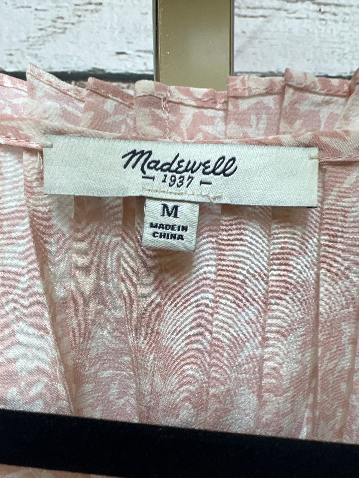 Pink & White Blouse Sleeveless Madewell, Size M