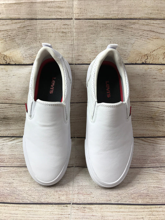 White Shoes Sneakers Levis, Size 6.5
