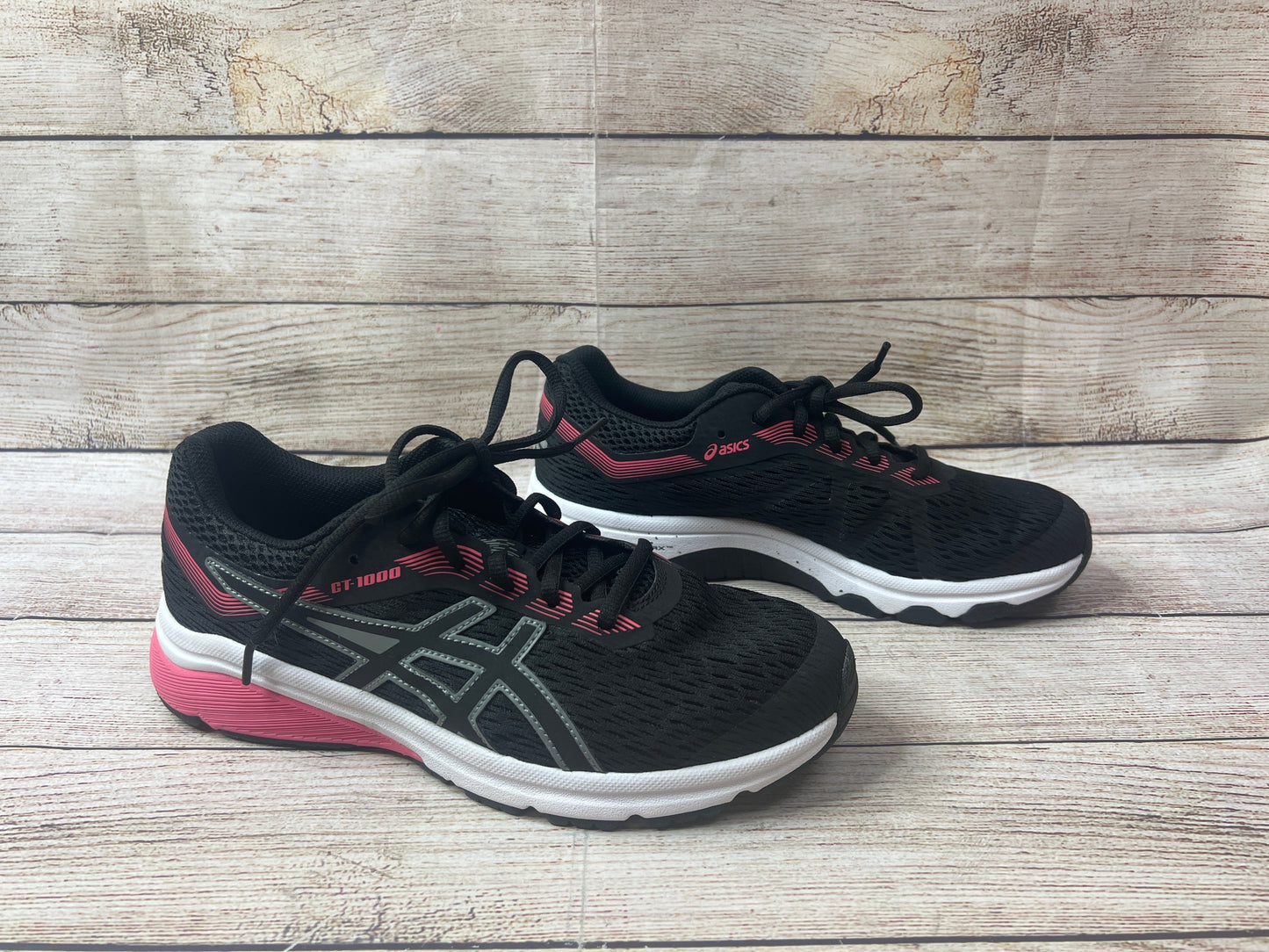 Black & Pink Shoes Athletic Asics, Size 6