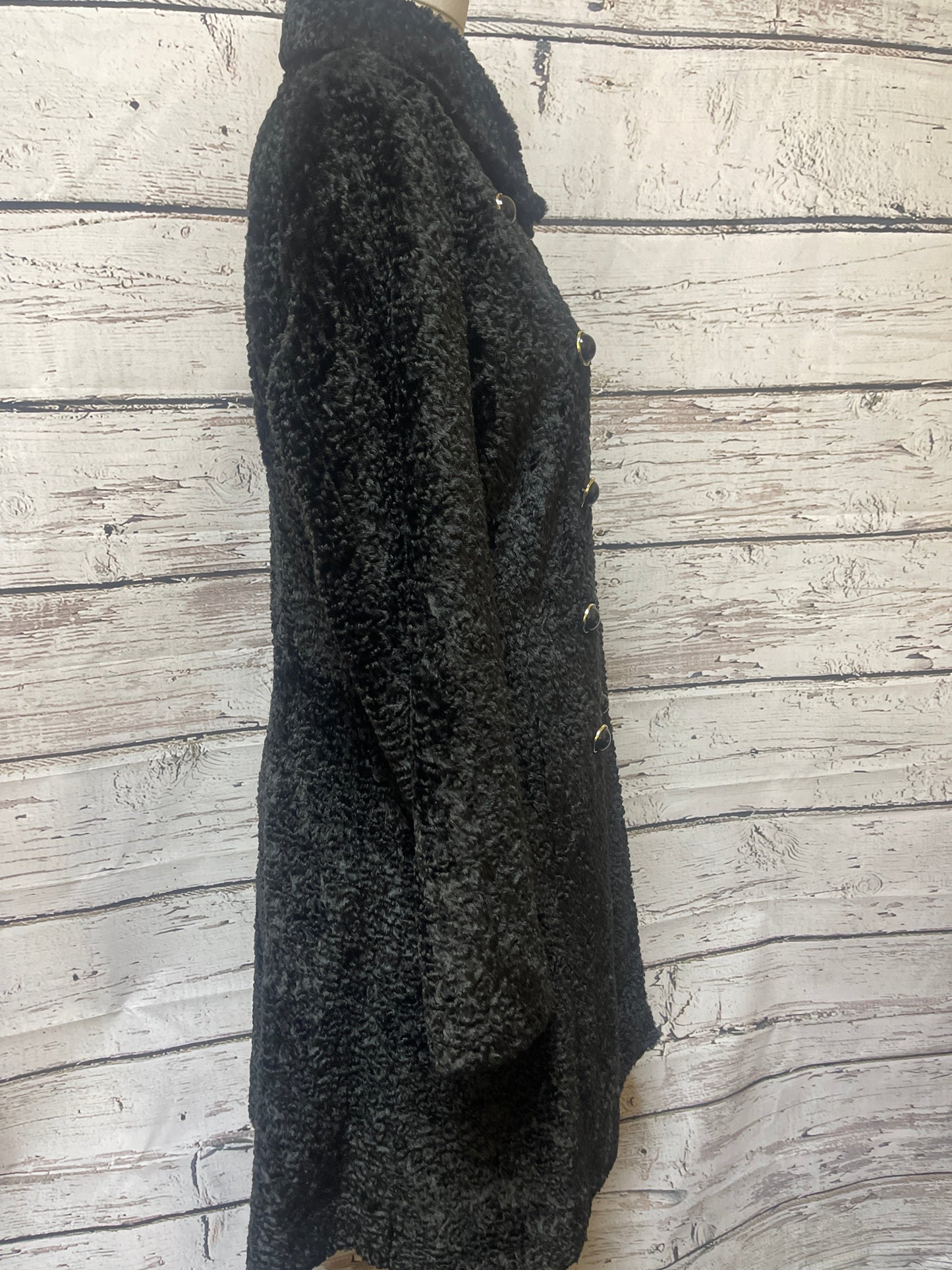 Coat Faux Fur & Sherpa By Anthropologie In Black, Size: L