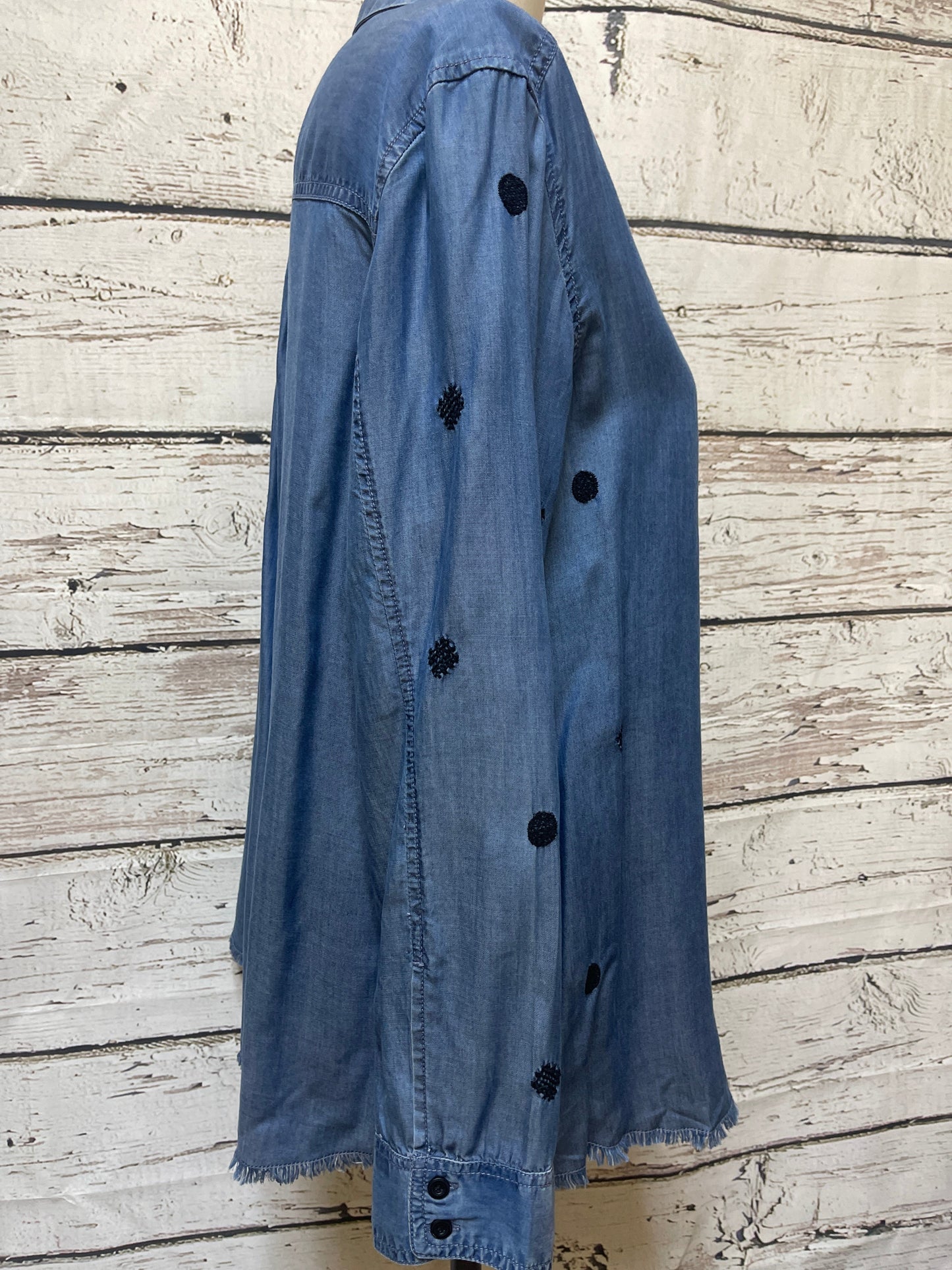 Top Long Sleeve By Nic + Zoe In Blue Denim, Size: Xl