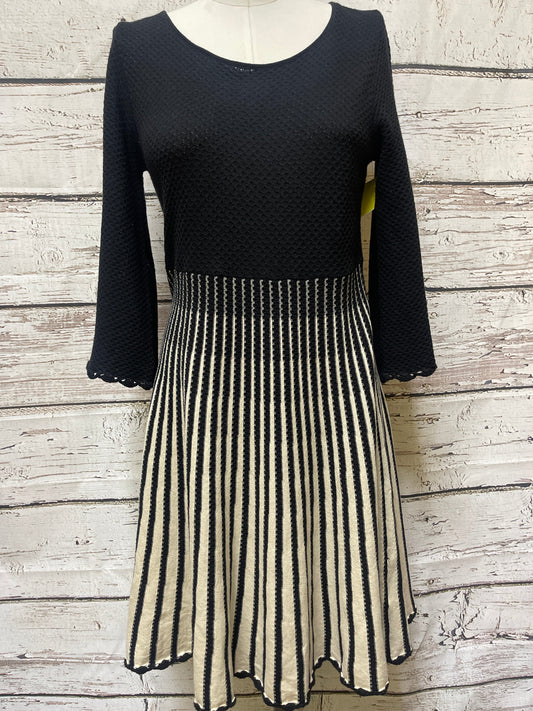 Dress Casual Midi By French Connection In Black & Cream, Size: M