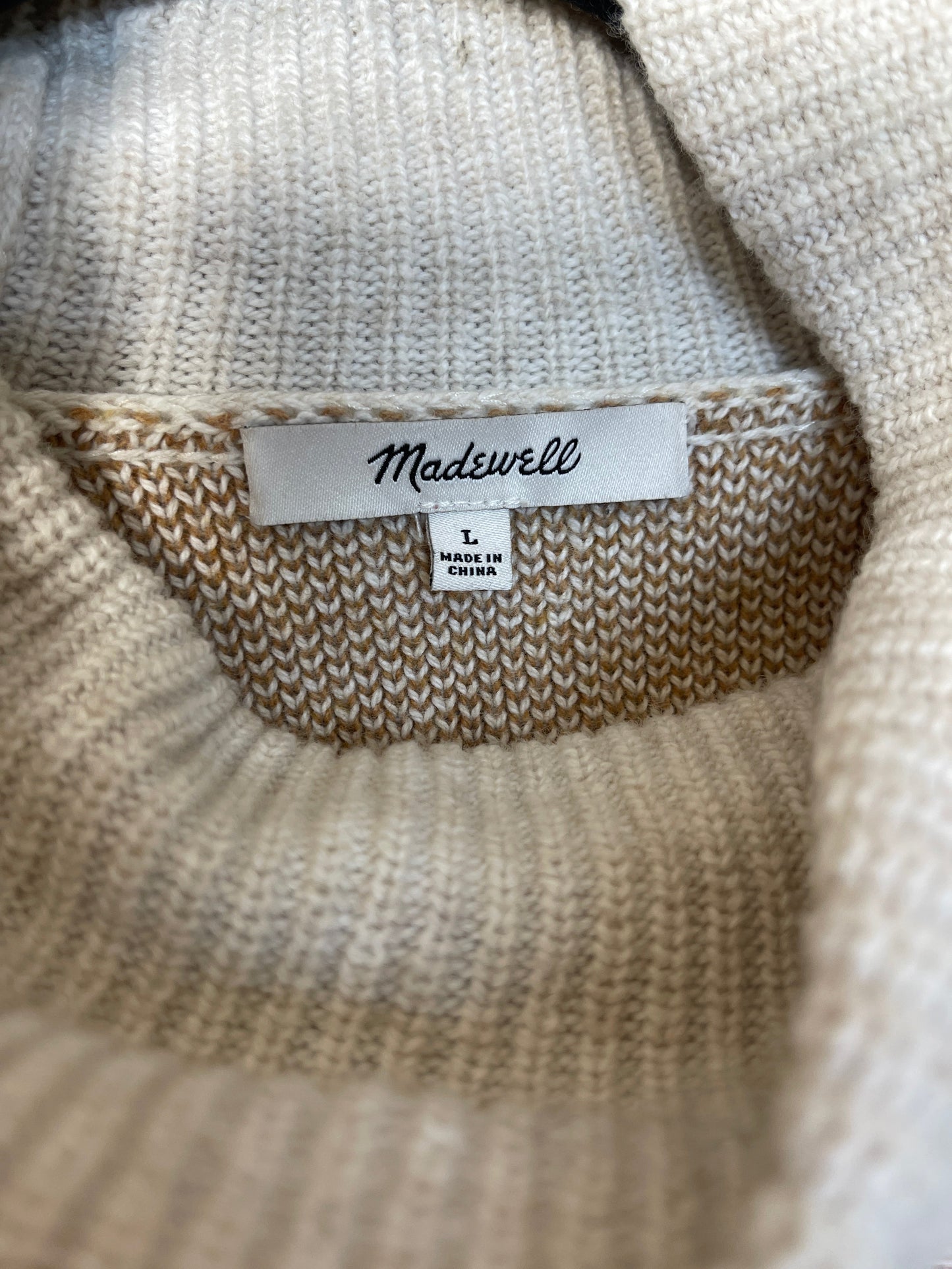 Sweater By Madewell In Cream & Tan, Size: L