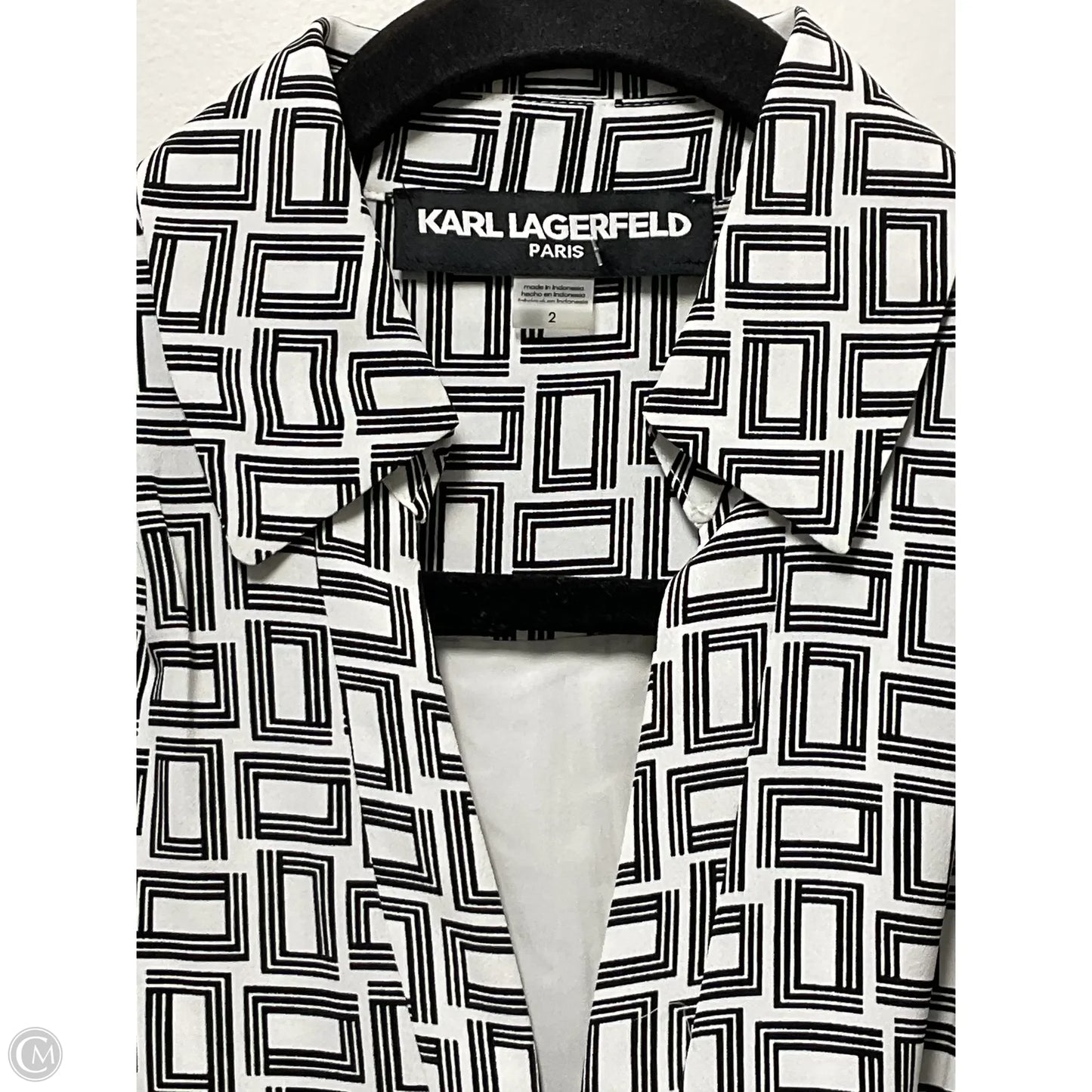 Dress Designer By Karl Lagerfeld In Geometric Pattern, Size: Xs