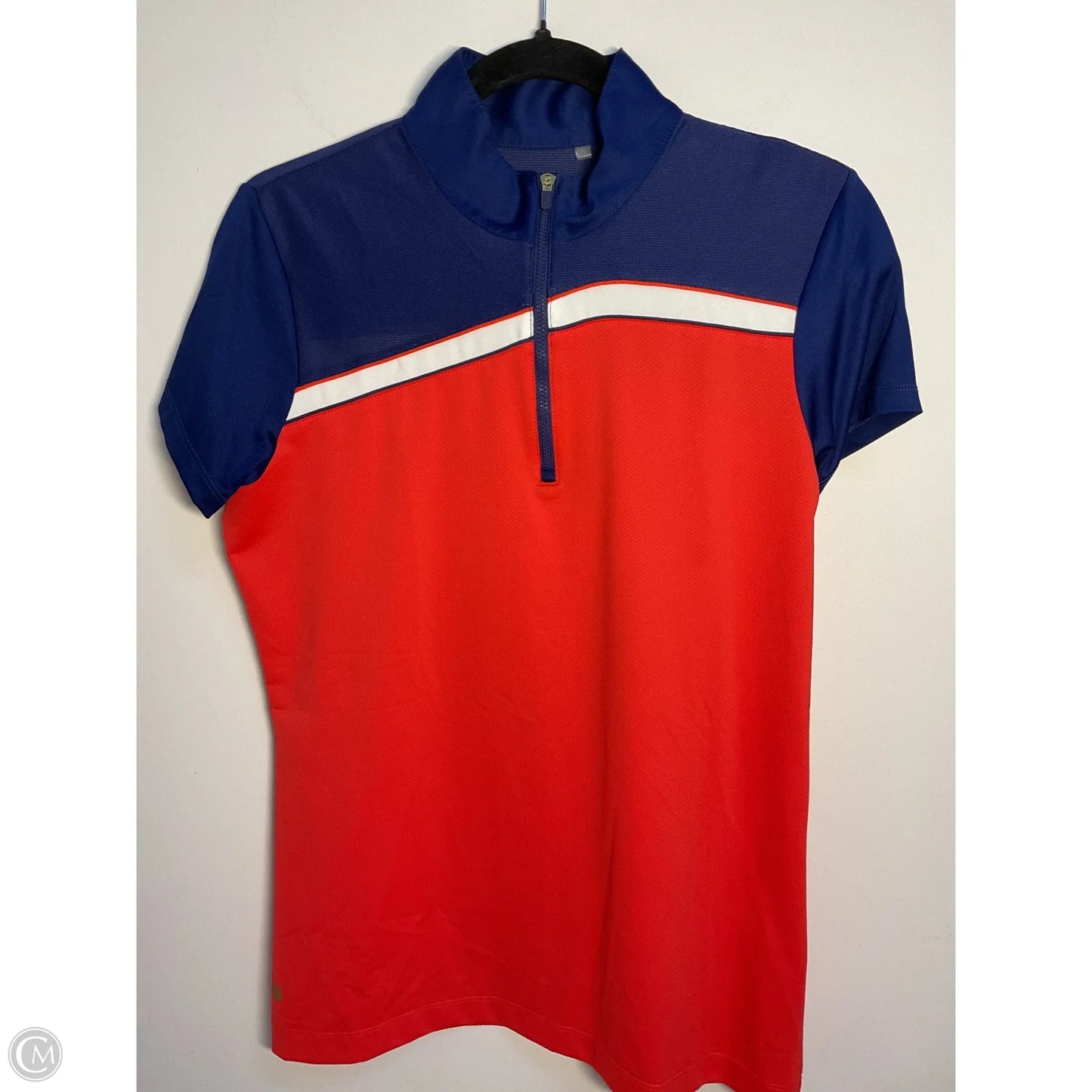 Athletic Top Short Sleeve By Clothes Mentor In Blue & Red & White, Size: M
