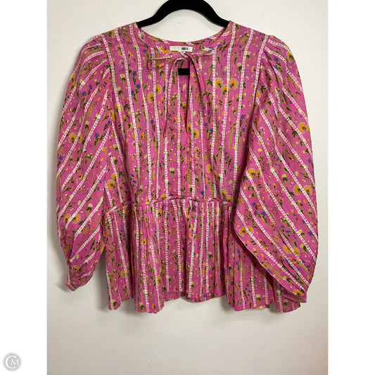 Blouse Long Sleeve By Clothes Mentor In Pink, Size: S