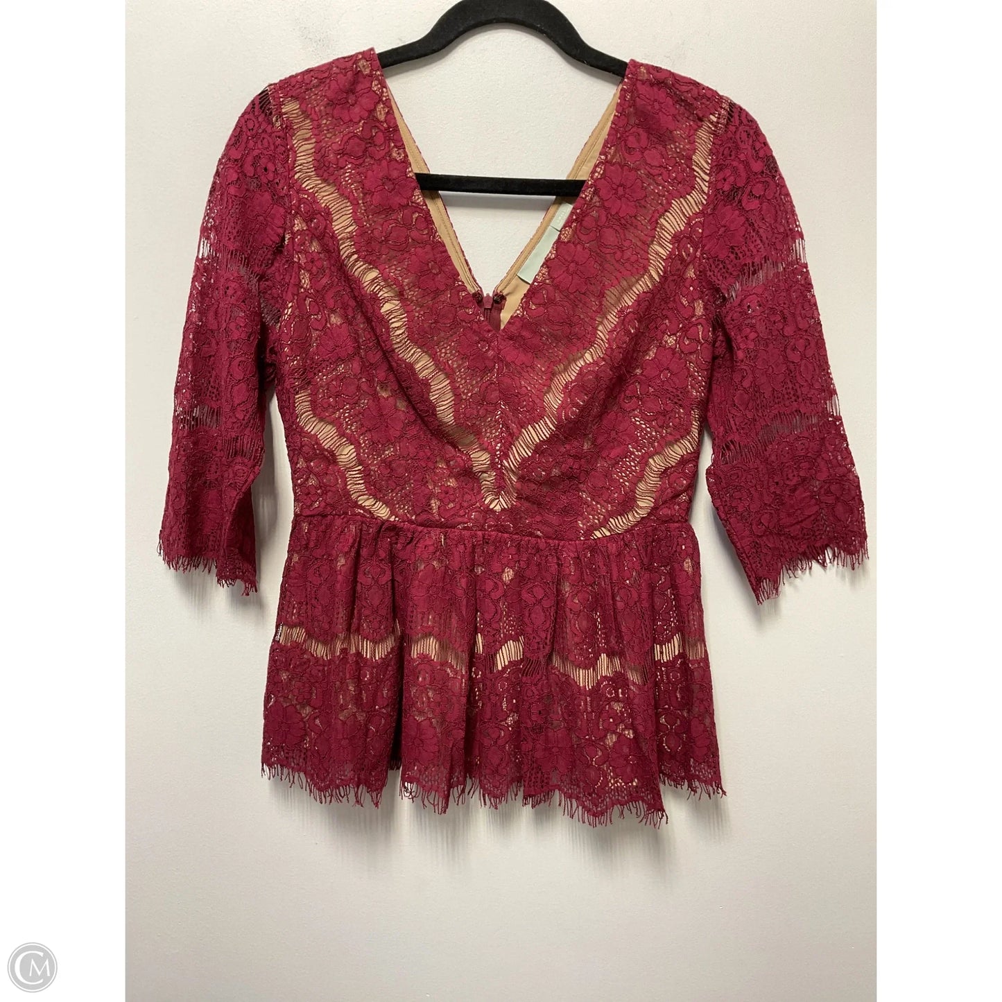 Blouse Short Sleeve By Maeve In Red, Size: S