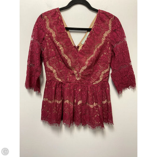Blouse Short Sleeve By Maeve In Red, Size: S