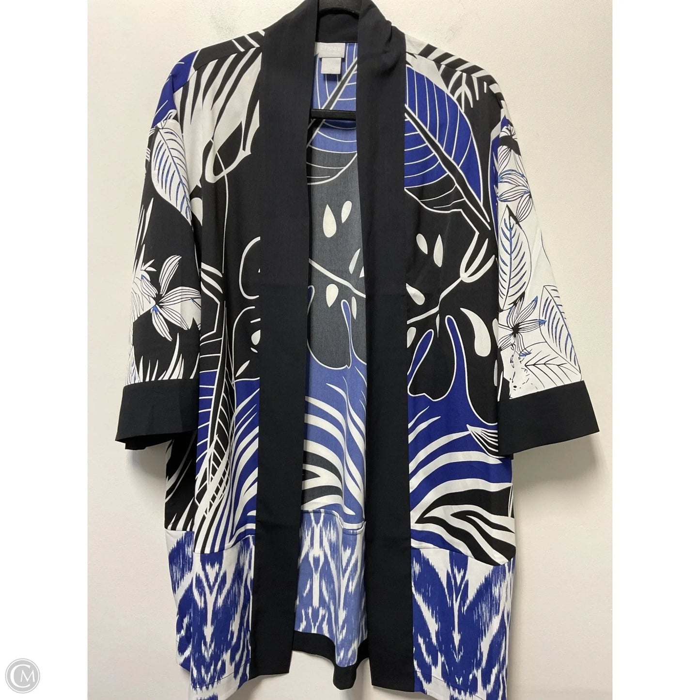 Kimono By Chicos In Black & White, Size: S