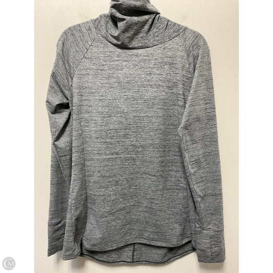 Athletic Top Long Sleeve Hoodie By Spyder In Grey, Size: L