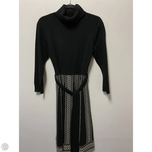 Dress Sweater By Jessica Howard In Black & Grey, Size: Lp
