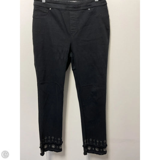 Jeans Straight By Chicos In Black Denim, Size: S