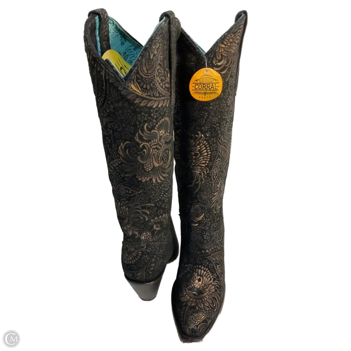 Boots Western By Corral In Black & Gold, Size: 6.5