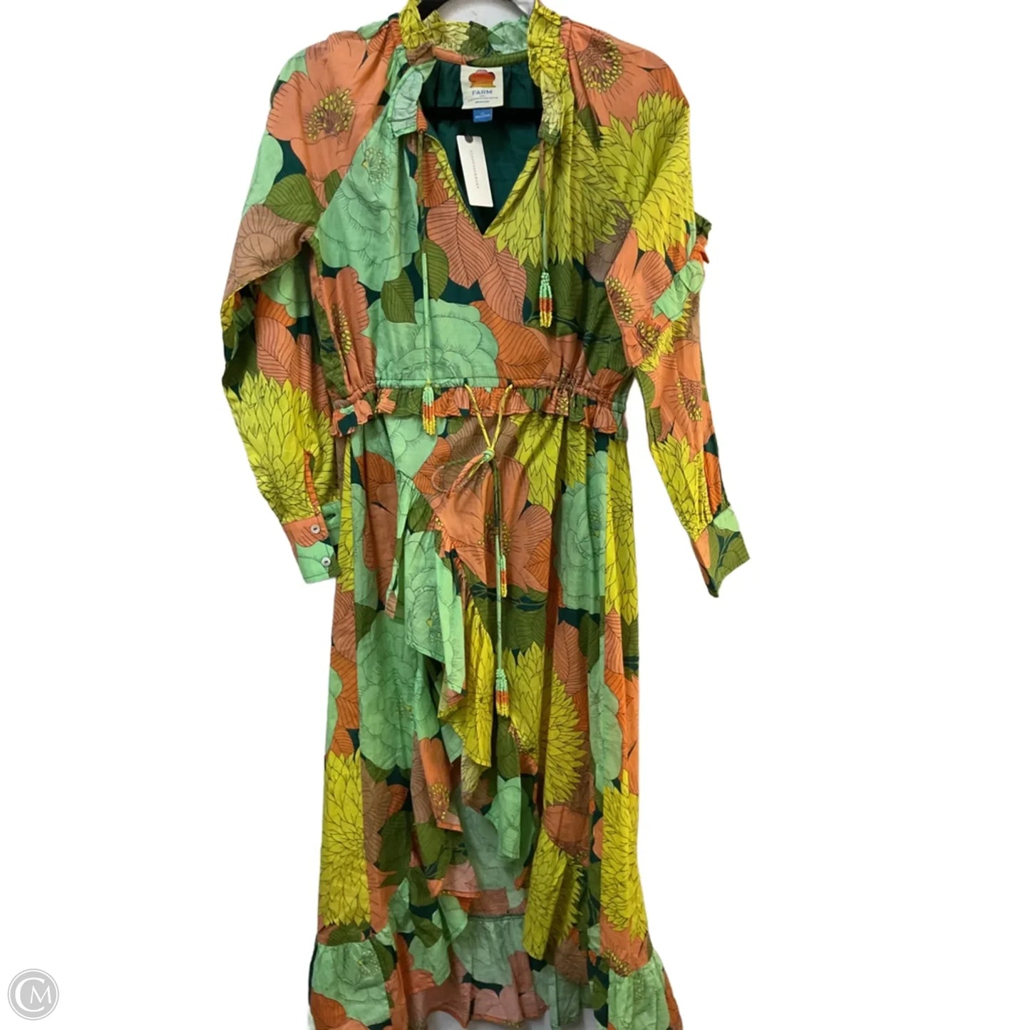 Dress Casual Midi By Farm Rio In Tropical Print, Size: Xs