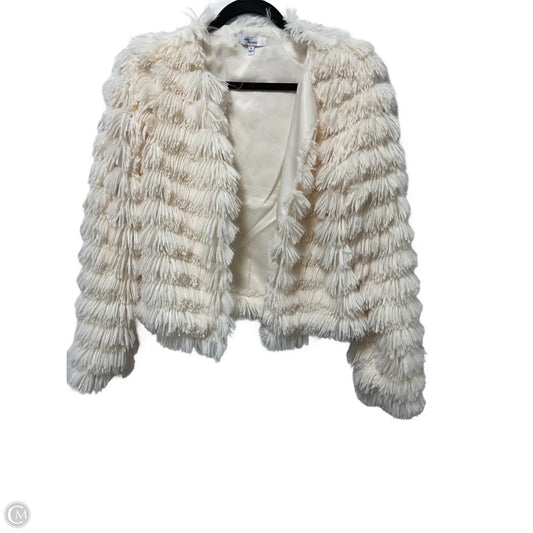 Jacket Faux Fur & Sherpa By Clothes Mentor In Cream, Size: S
