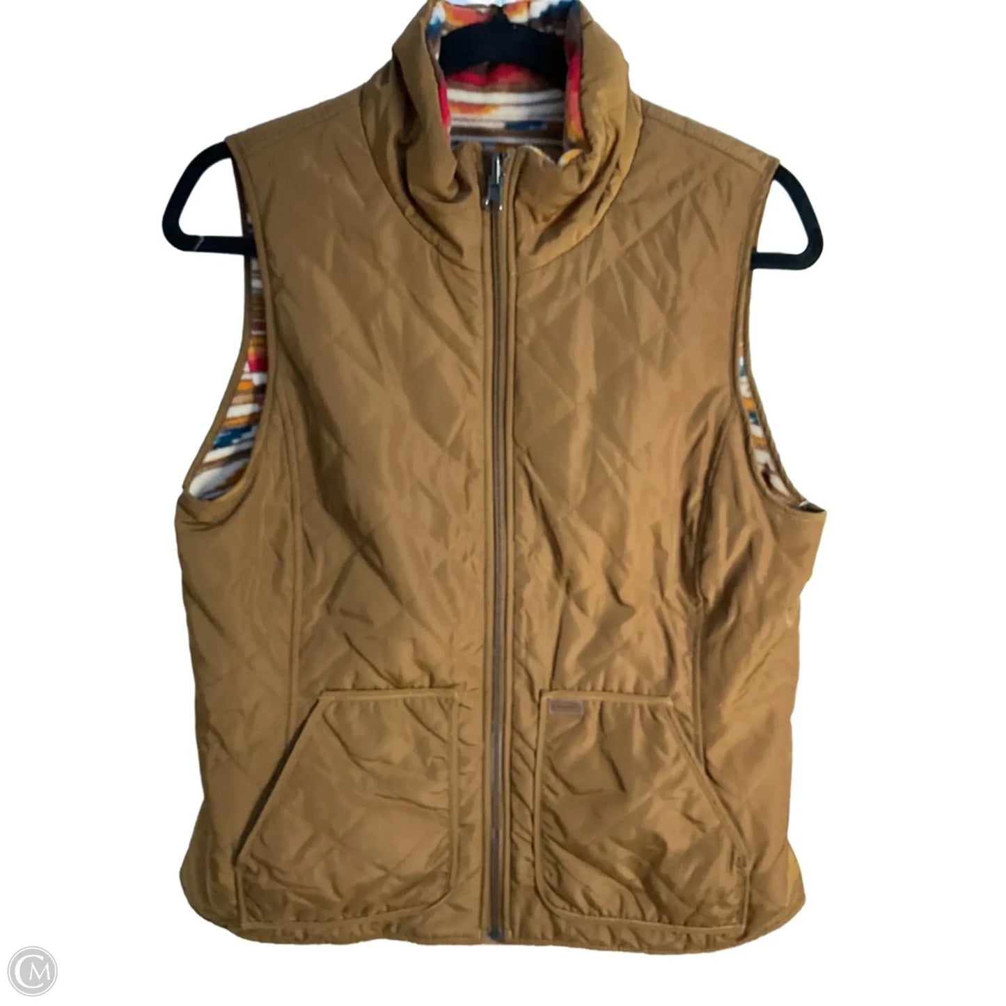 Vest Puffer & Quilted By Ariat In Bronze, Size: M
