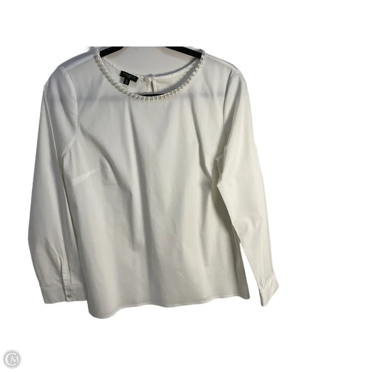 Blouse Long Sleeve By Talbots In Ivory, Size: Mp