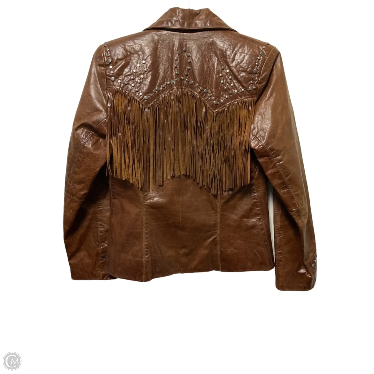 Jacket Leather By Cmb In Brown, Size: S