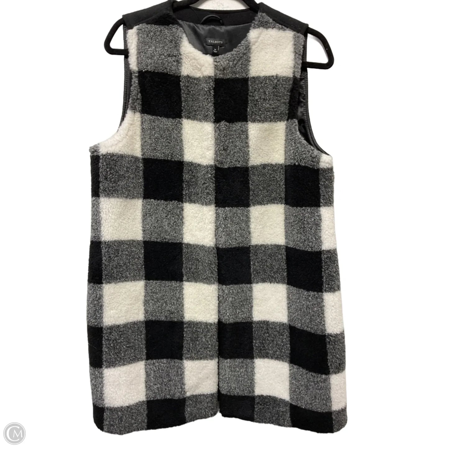 Vest Fleece By Talbots In Black & White, Size: M