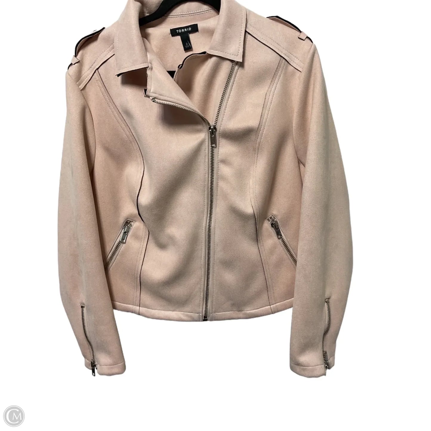 Jacket Moto By Torrid In Pink, Size: 2x