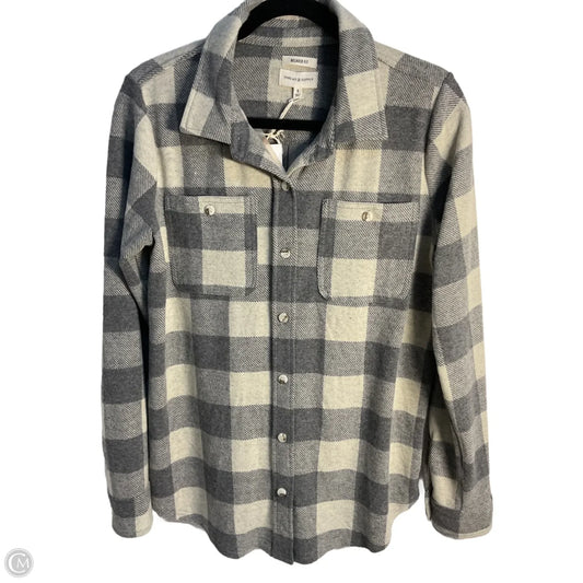 Jacket Shirt By Thread And Supply In Cream & Grey, Size: S