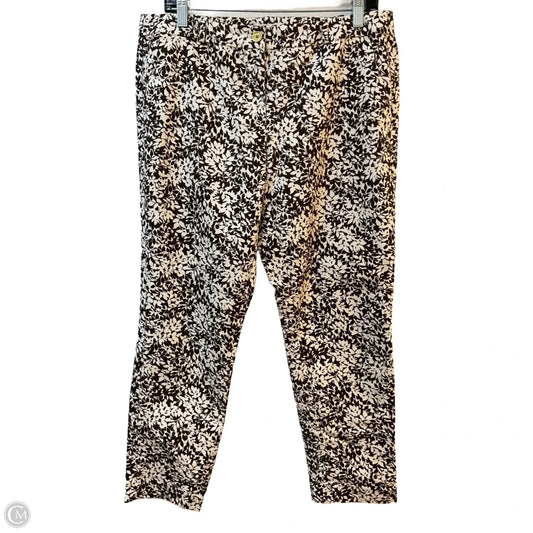 Pants Cropped By Michael By Michael Kors In Brown & White, Size: 12p