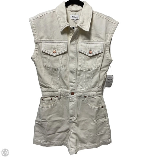 Romper By Pistola In Cream Denim, Size: Xs