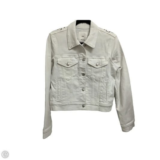Jacket Denim By Mng In White Denim, Size: L