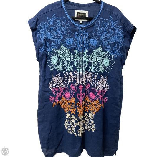 Tunic Sleeveless By Johnny Was In Navy, Size: Xl