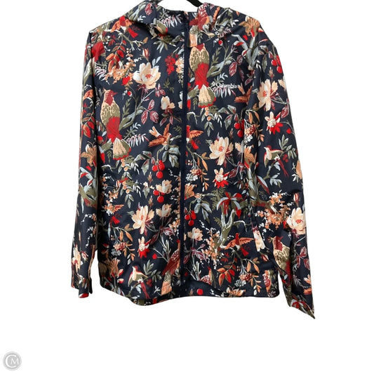 Jacket Windbreaker By Columbia In Floral Print, Size: L