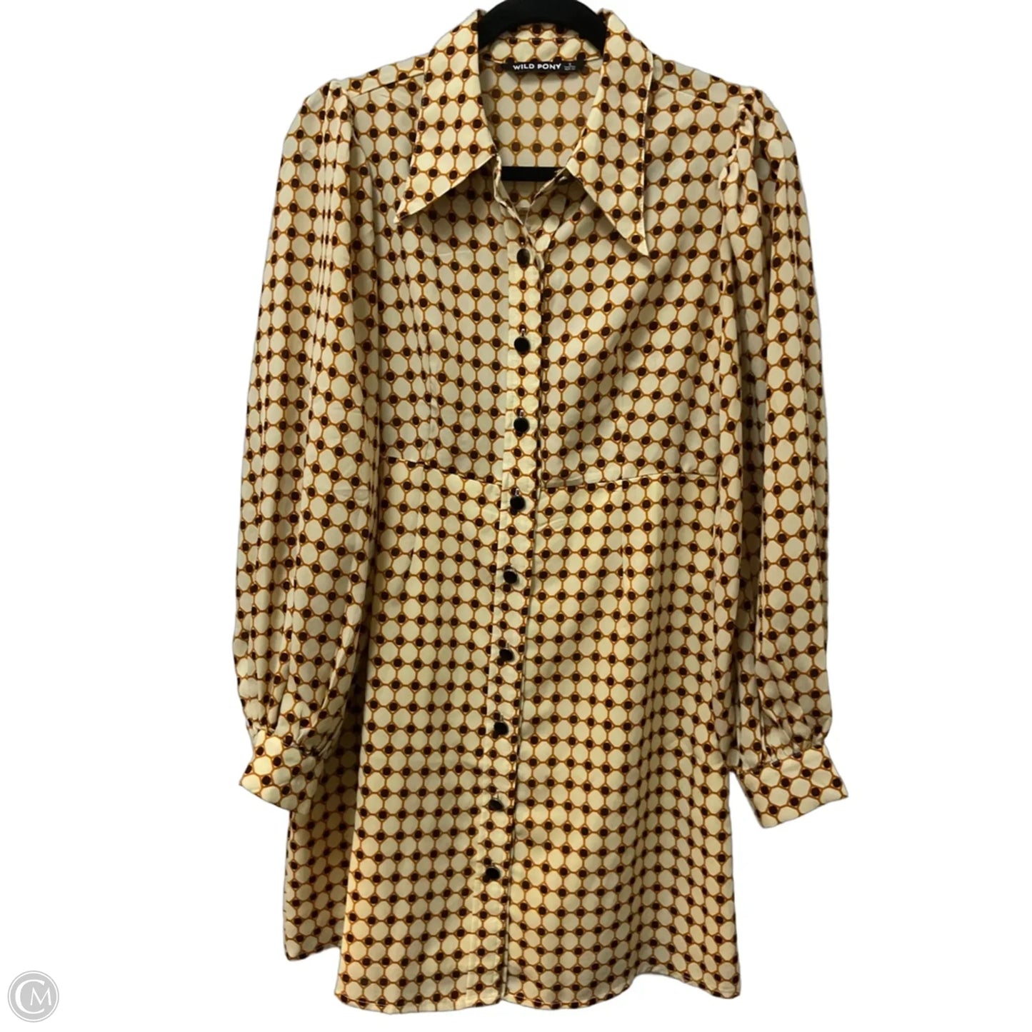 Dress Casual Midi By Clothes Mentor In Cream & Tan, Size: S