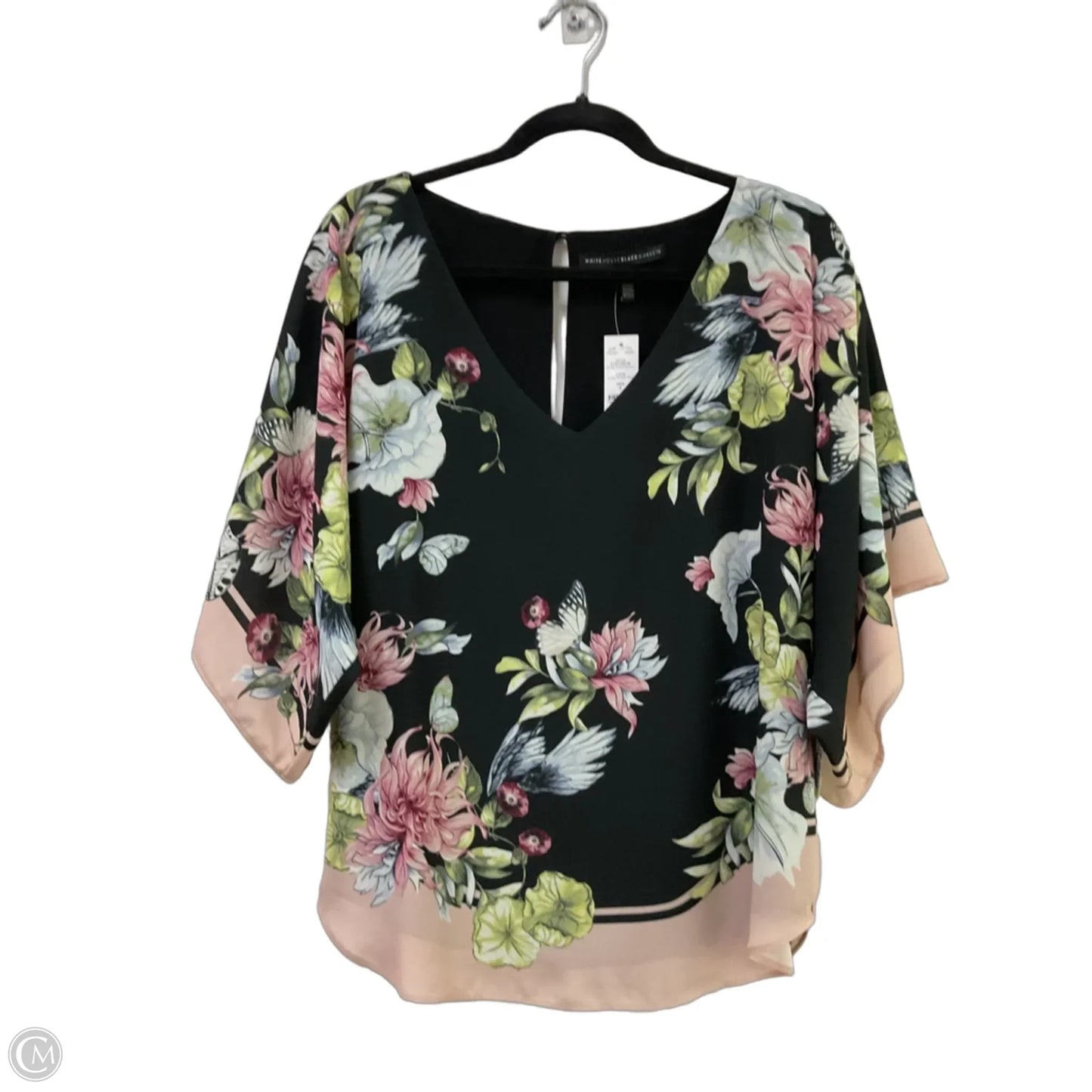 Blouse Short Sleeve By White House Black Market In Black, Size: S