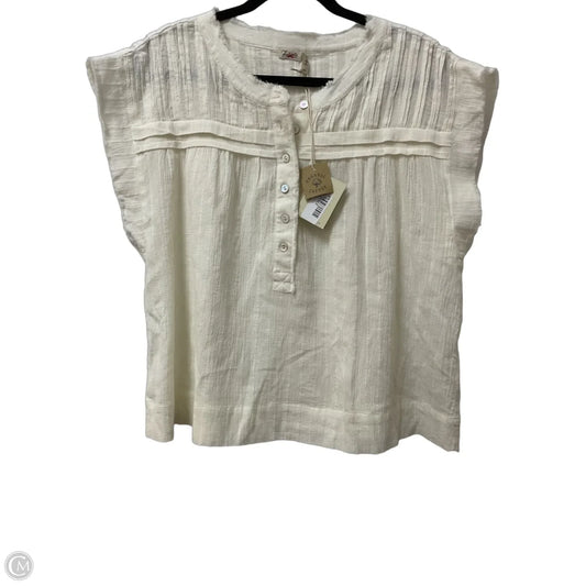 Blouse Short Sleeve By Faherty In Cream, Size: M