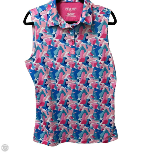 Athletic Tank Top By Clothes Mentor In Blue & Pink, Size: Xl