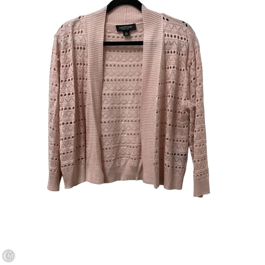 Sweater Cardigan By Perceptions In Pink, Size: Xl