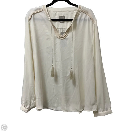 Top Long Sleeve By Chicos In Ivory, Size: Xxl