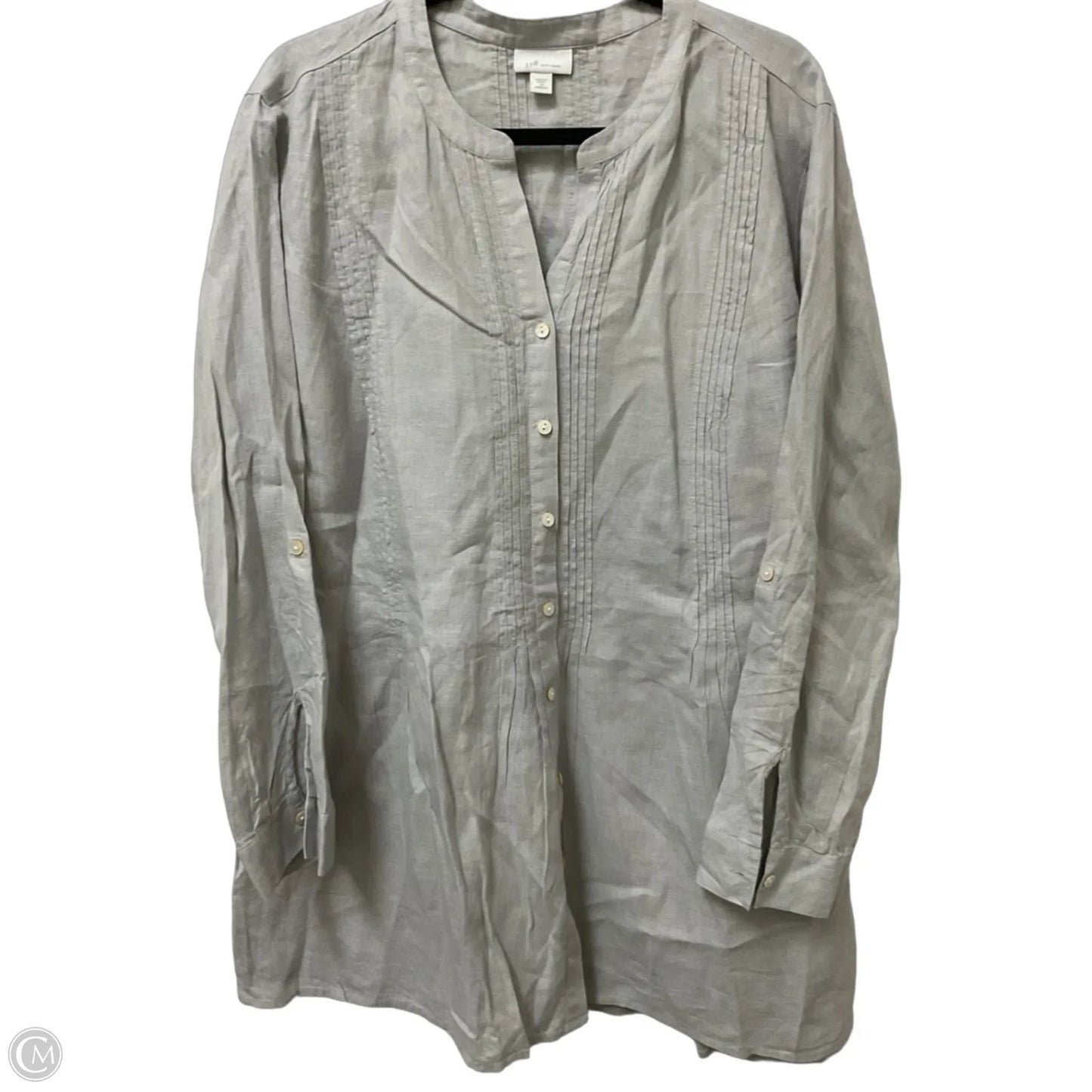 Tunic Long Sleeve By J. Jill In Grey, Size: 2x