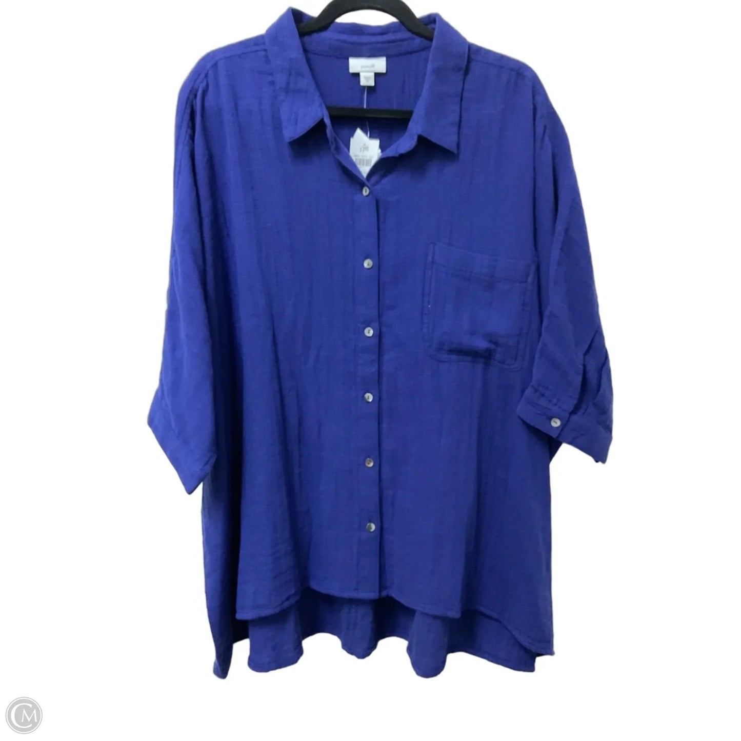 Top Short Sleeve By Pure Jill In Blue, Size: 2x