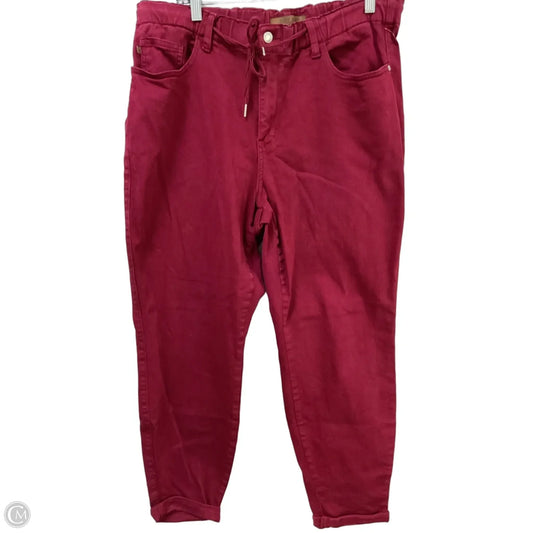 Jeans Wide Leg By Judy Blue In Red Denim, Size: 14