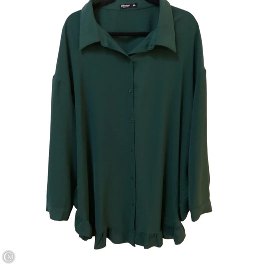 Top 3/4 Sleeve By Shein In Green, Size: 3x