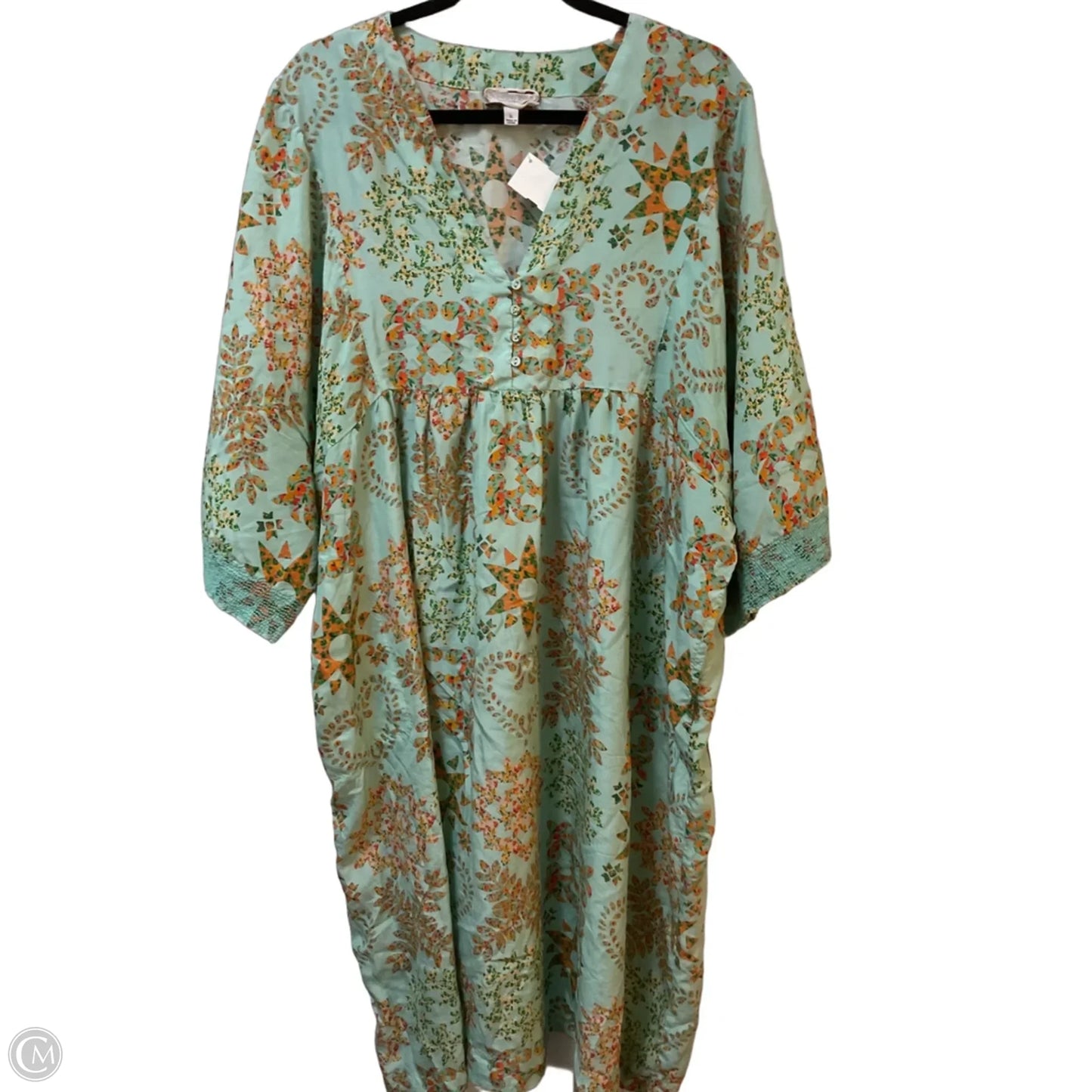 Dress Casual Midi By Johnny Was In Aqua, Size: Xl