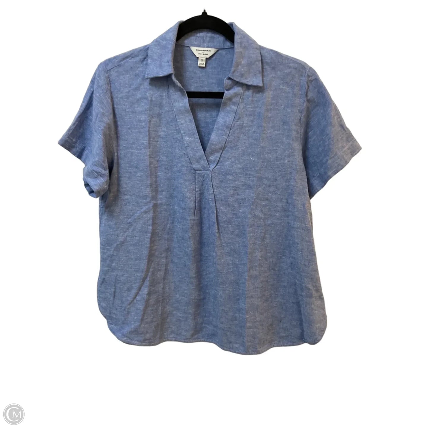 Top Short Sleeve By Banana Republic In Blue, Size: S