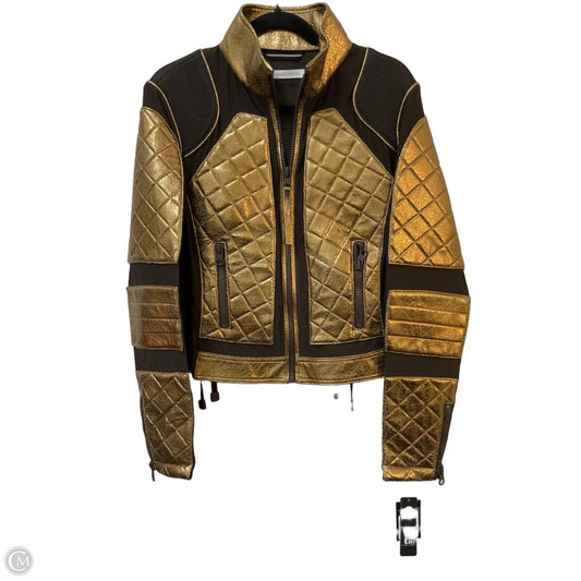 Jacket Leather By Cmc In Brown & Gold, Size: Xl