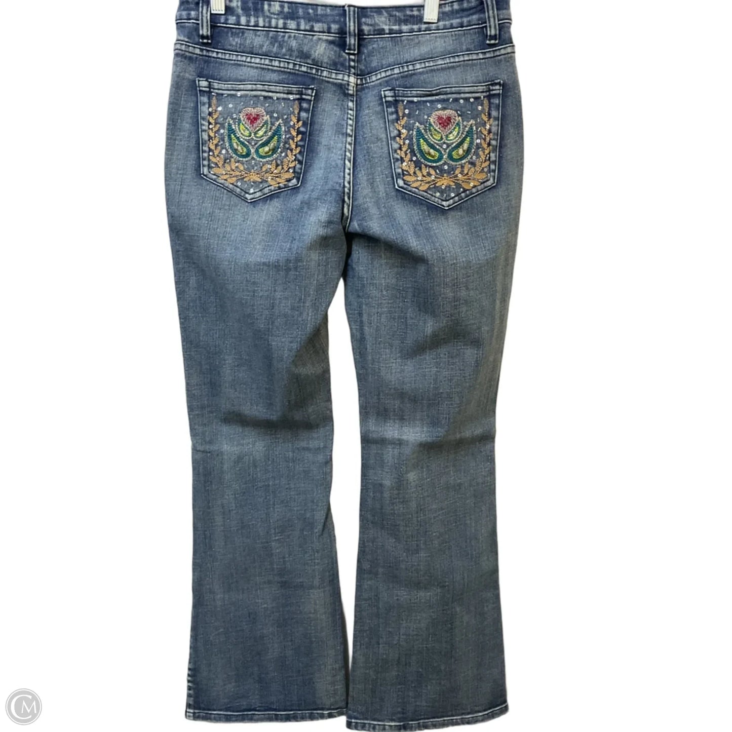 Jeans Flared By Boston Proper In Blue Denim, Size: 12