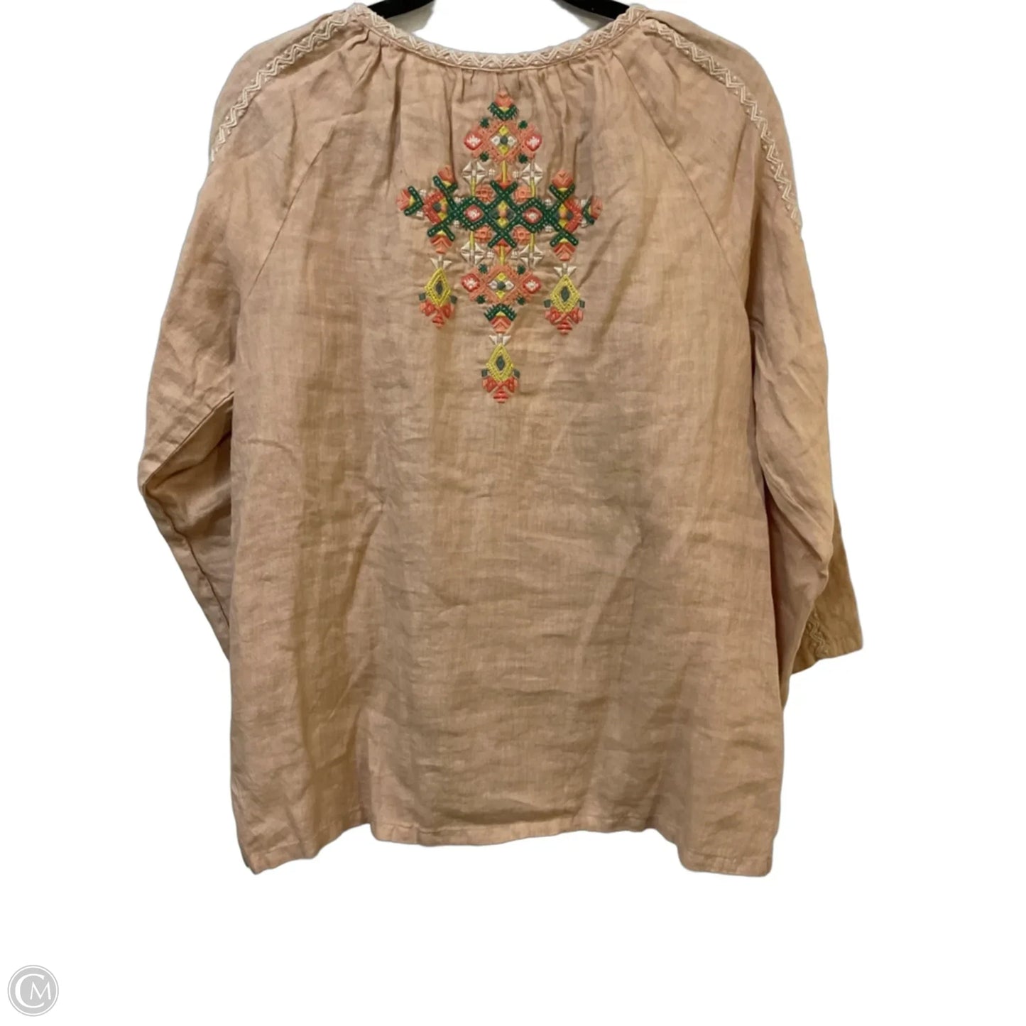 Top 3/4 Sleeve By Johnny Was In Tan, Size: M