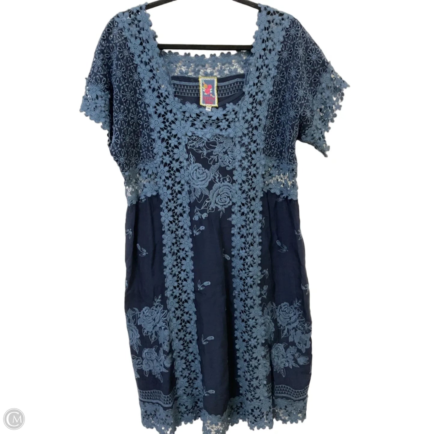 Dress Casual Midi By Johnny Was In Navy, Size: M