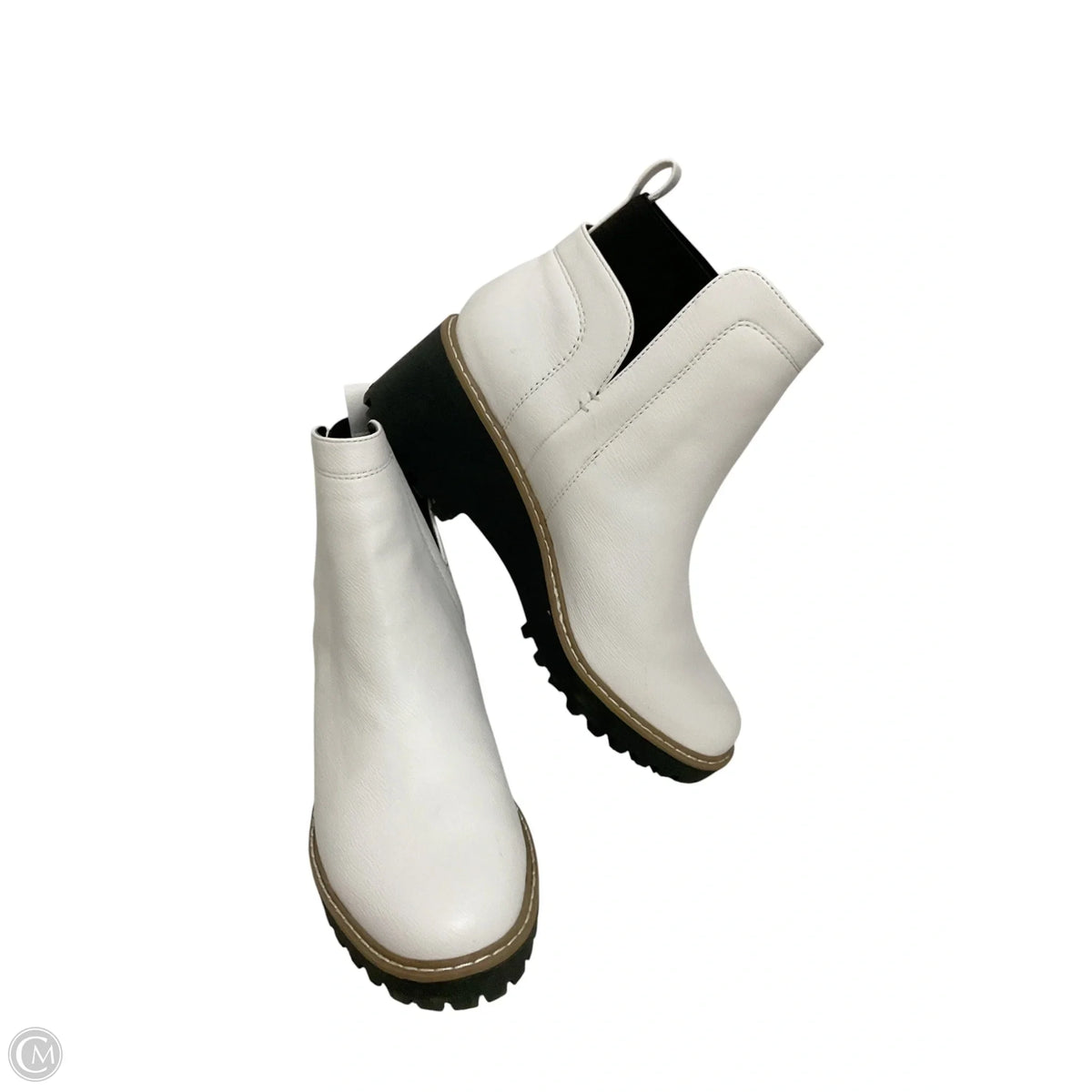 Boots Ankle Heels By Dv In White, Size: 7.5