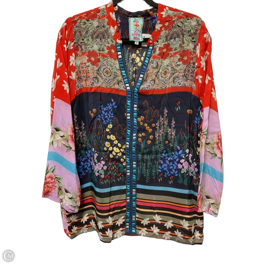Blouse Designer By Johnny Was In Multi-colored, Size: M